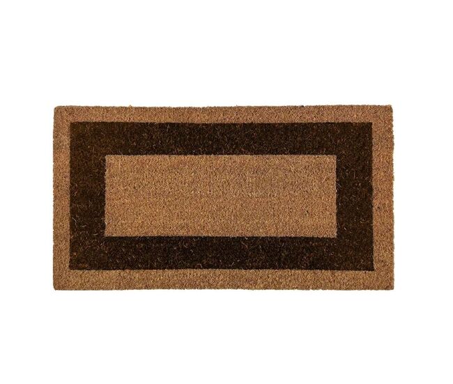 Arquiservi - capacho de coco antiderrapante com borda marrom 60 x 100 cm