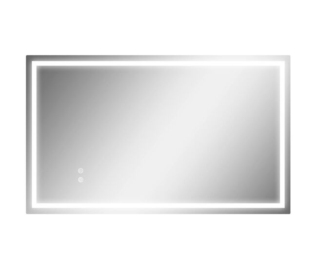 Homcom espelho casa de banho com luz led 100x60 cm espelho de parede com iluminação anti-embaciamento brilho ajustável interruptor tátil ip44 montagem