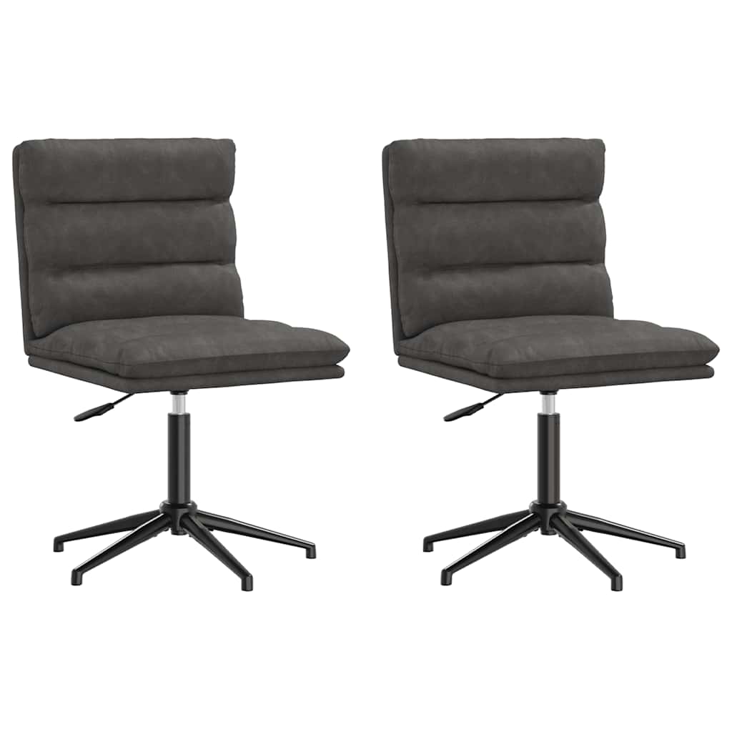 Vidaxl cadeiras de jantar 2 pcs couro artificial preto