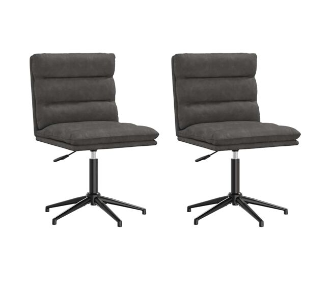 Vidaxl cadeiras de jantar 2 pcs couro artificial preto