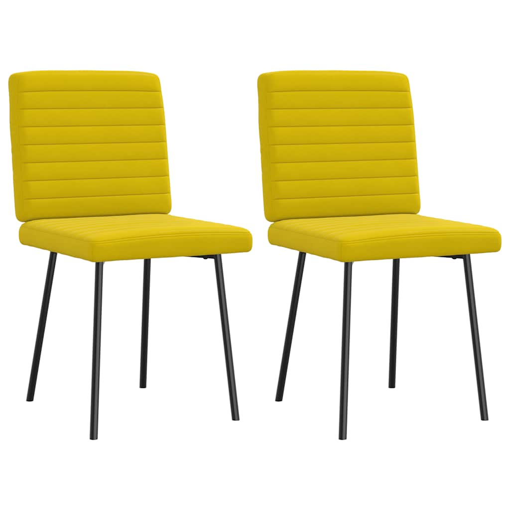 Vidaxl cadeiras de jantar 2 pcs veludo jaune