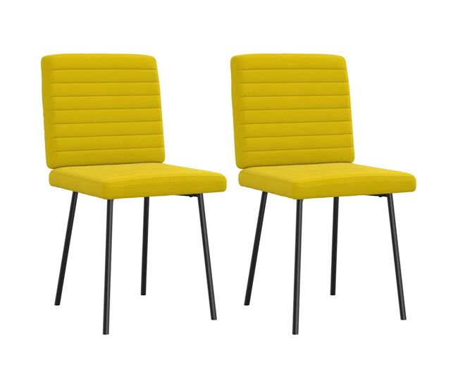 Vidaxl cadeiras de jantar 2 pcs veludo jaune