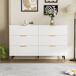 Cômoda de painel de partículas com 6 gavetas 120 Cômoda de painel de partículas com 6 gavetas 120 Branco