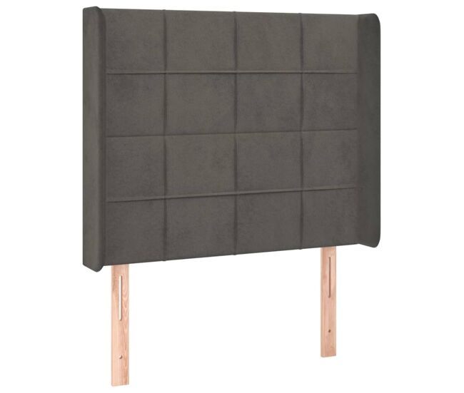 Vidaxl cabeceira cama c/ abas veludo 103x16x118/128 cm cinzento-escuro