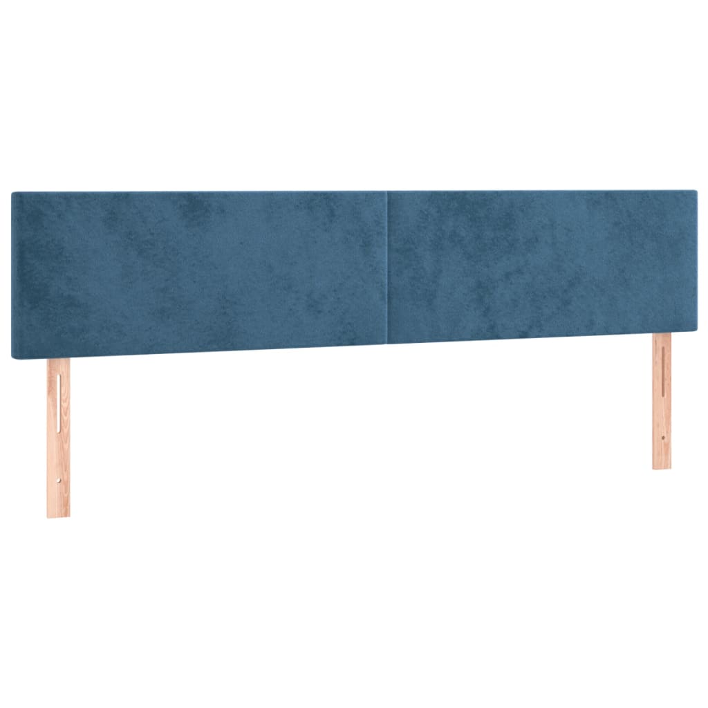 Vidaxl cabeceira de cama 2 pcs veludo 100x5x78/88 cm azul-escuro