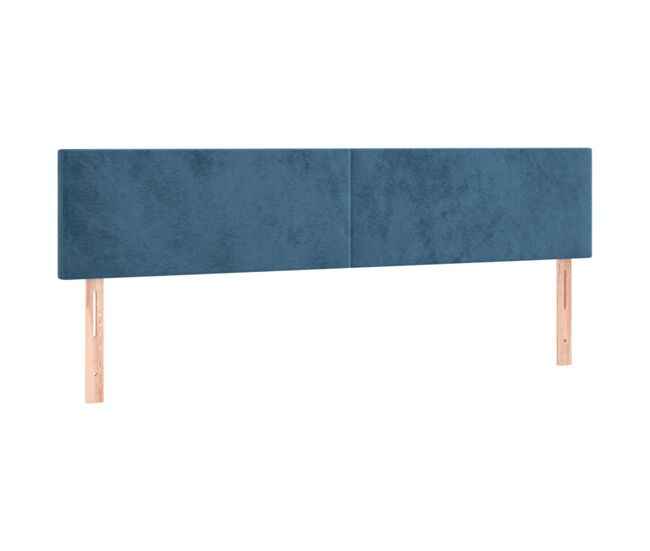 Vidaxl cabeceira de cama 2 pcs veludo 100x5x78/88 cm azul-escuro