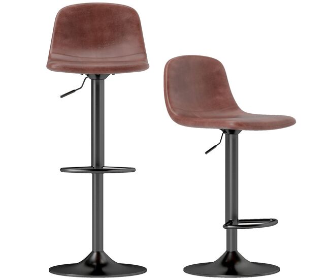 Homcom conjunto de 2 bancos de bar bancos altos de cozinha reguláveis em altura 84-104 cm com encosto e apoio para os pés estofadas em pu giratórias