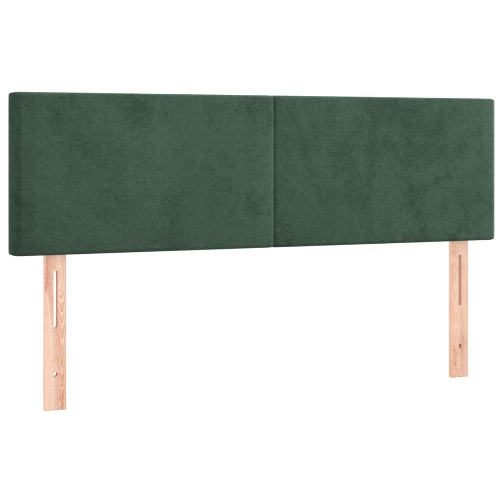 Vidaxl cabeceira de cama 2 pcs veludo 72x5x78/88 cm verde-escuro