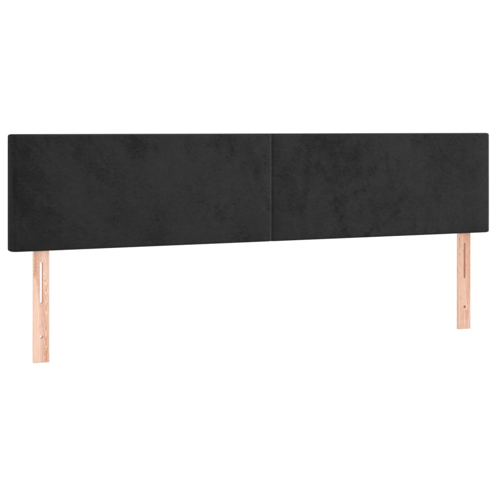 Vidaxl cabeceira de cama 2 pcs veludo 100x5x78/88 cm preto