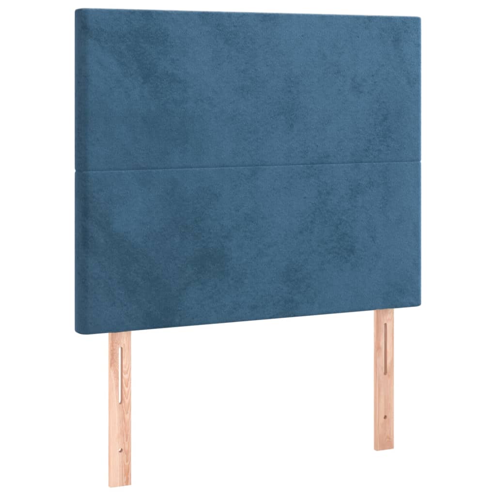 Vidaxl cabeceira azul escuro 80x5x118/128 cm veludo