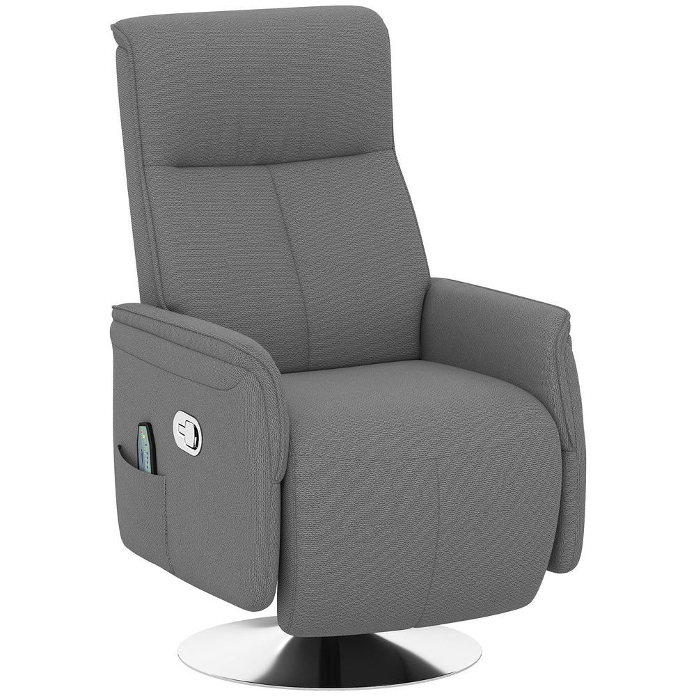 Homcom poltrona de massagem elétrica com apoio para os pés poltrona relax giratória reclinável até 135° com controlo remoto 10 pontos de massagem e