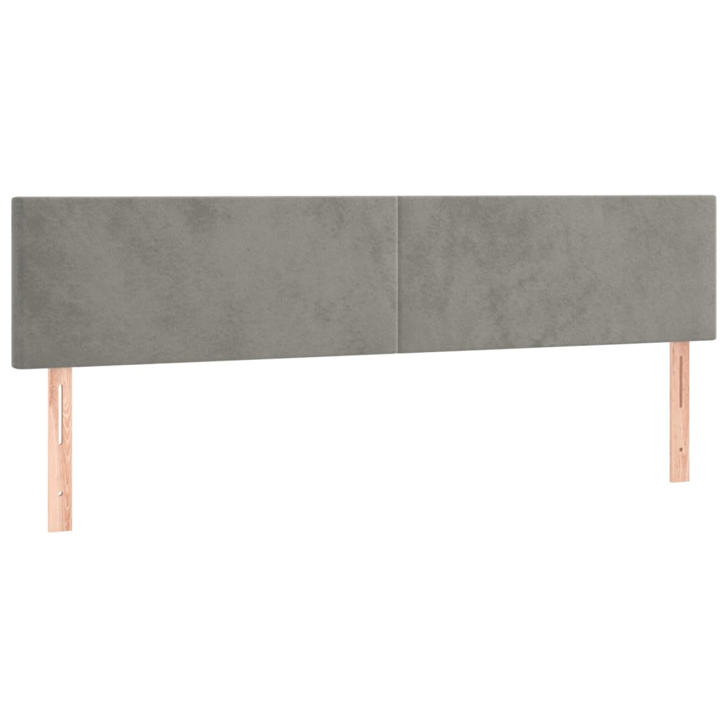 Vidaxl cabeceira de cama 2 pcs veludo 90x5x78/88 cm cinzento-claro