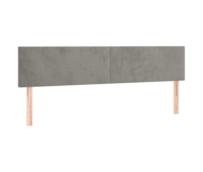 Vidaxl cabeceira de cama 2 pcs veludo 90x5x78/88 cm cinzento-claro