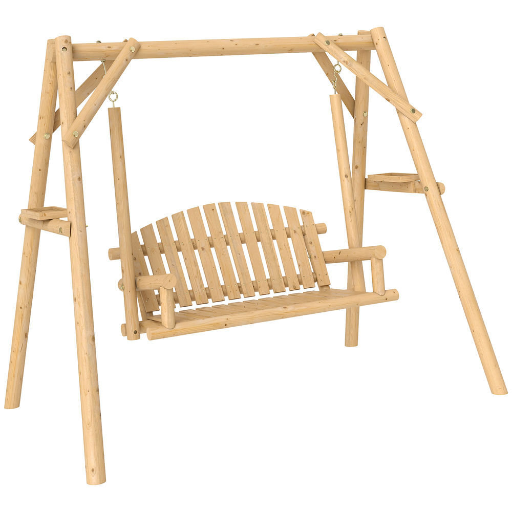 Baloiço de Exterior Madeira de Abeto Outsunny