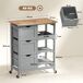 Carrinho de Cozinha MDF e Madeira de Borracha HOMCOM Carrinho de Cozinha MDF e Madeira de Borracha HOMCOM Cinza