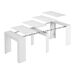 Pacote de móveis para sala de jantar com trem moderno, mesa extensível e 4 cadeiras Pacote de móveis para sala de jantar com trem moderno, mesa extensível e 4 cadeiras Branco Brillo