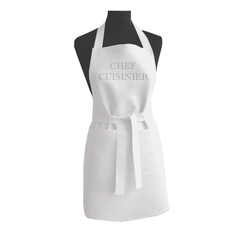 Avental de algodão branco 70x80 cm