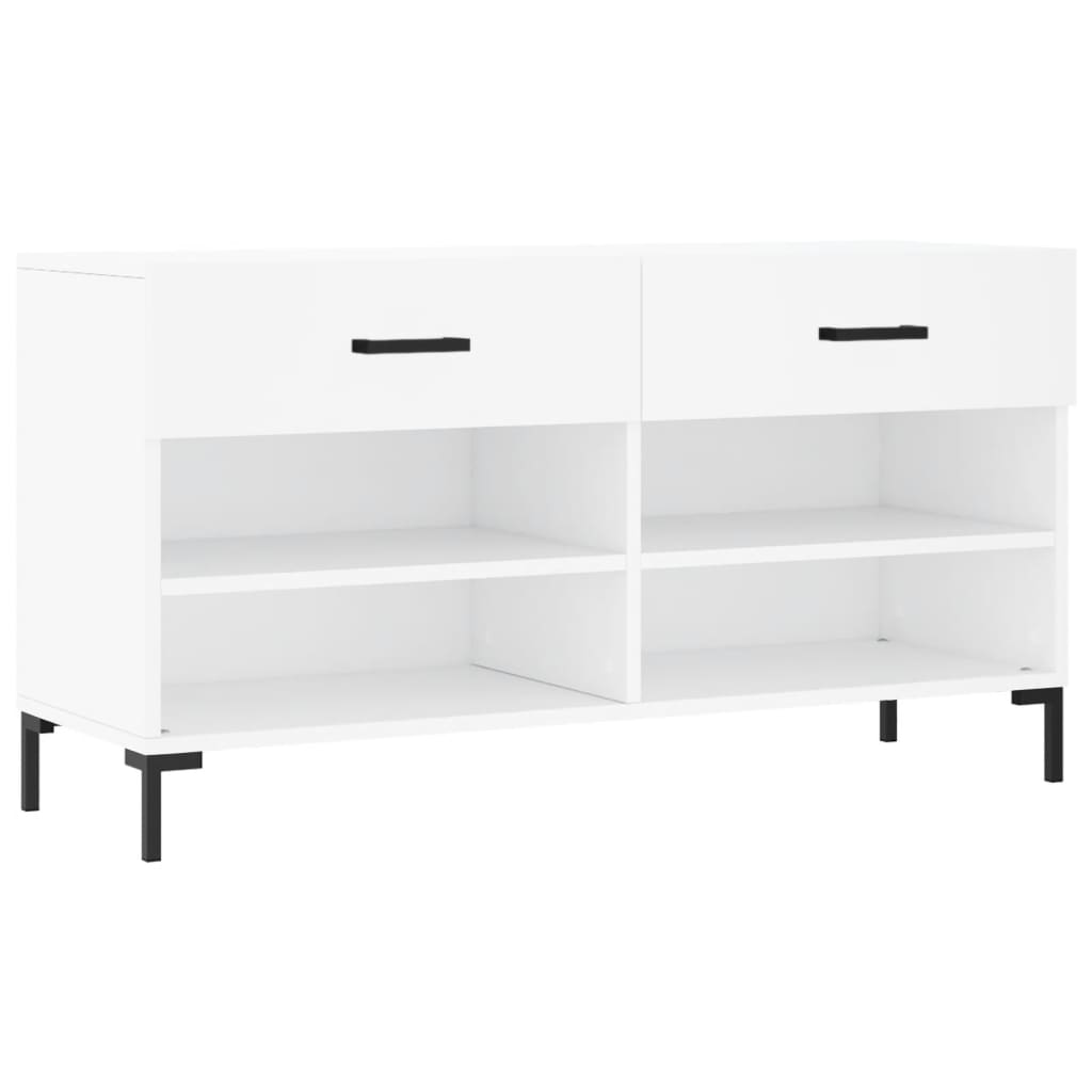Vidaxl banco sapateira 102x35x55 cm derivados de madeira branco