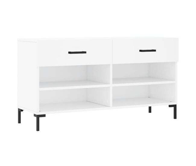 Vidaxl banco sapateira 102x35x55 cm derivados de madeira branco