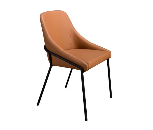 Cadeira de couro sintético orange modelo 4161 angel cerdá s.l.cadeira de design moderno com assento e encosto estofados em pele cor de orange.