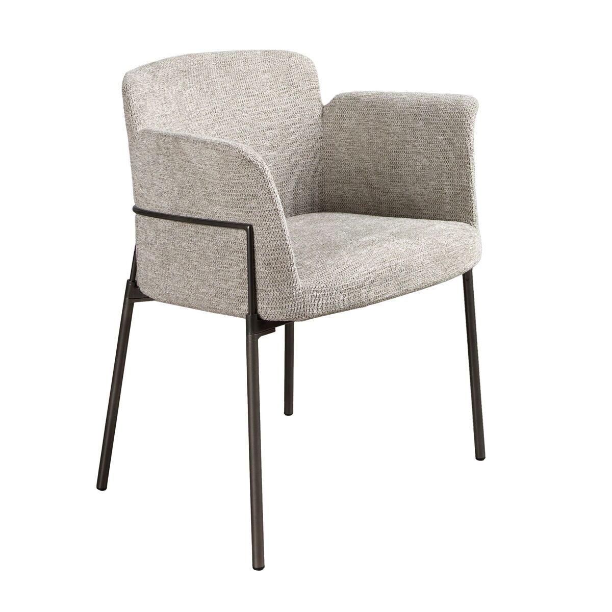 Cadeira em tecido gris modelo 4170 angel cerdá s.l.cadeira com braços de design moderno com assento e encosto estofados em tecido gris.