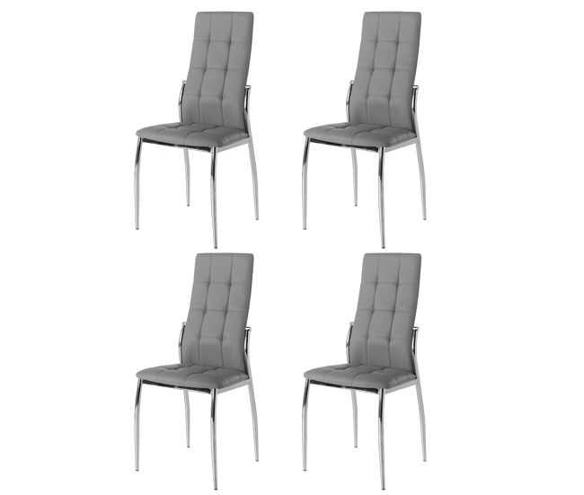 Pacote com 4 cadeiras laci modern style para sala de estar e jantar em cinza 101x51x45 cm