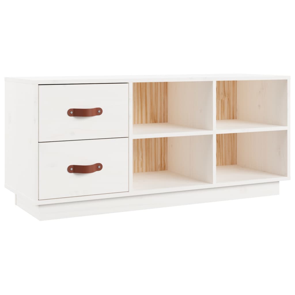 Vidaxl banco sapateira 100x34x45 cm pinho maciço branco