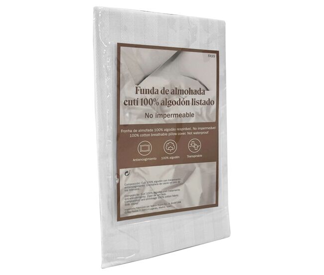 Fronha de algodão antiencolhível cutí 75 cm com fecho de zíper