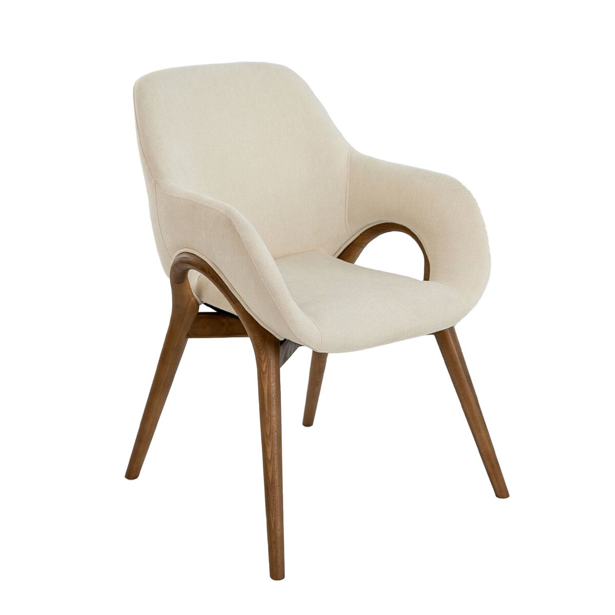 Cadeira em tecido bege modelo 4197 angel cerdá s.l.cadeira com braços de design moderno com assento e encosto estofados em tecido bege.