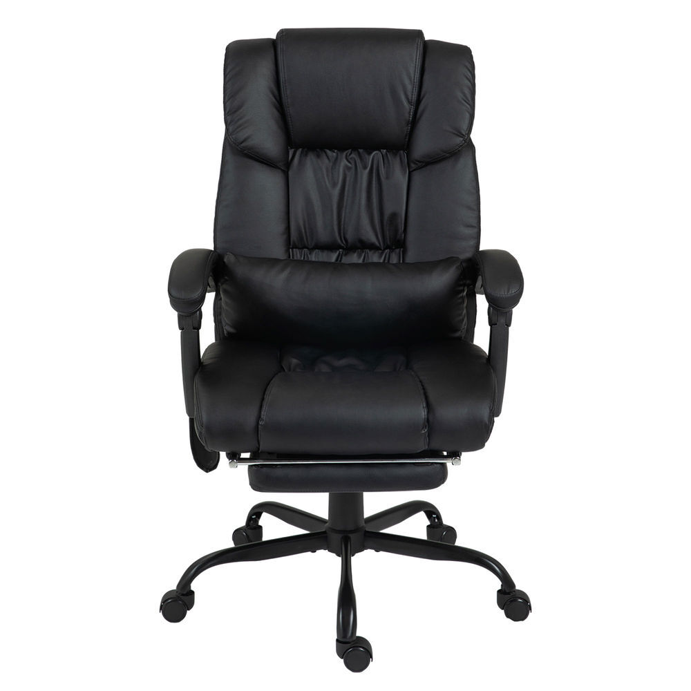 Vinsetto cadeira de escritório com massagem de 6 pontos cadeira giratória com encosto alto reclinável altura ajustável apoio para pés e controlo remoto 66x75x112-122 cm noir