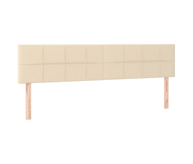 Vidaxl cabeceira de cama 2 pcs tecido 90x5x78/88 cm creme
