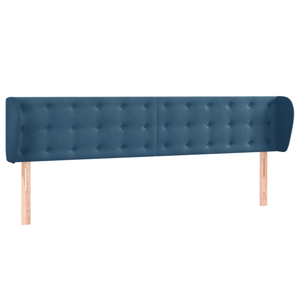 Vidaxl cabeceira de cama c/ abas veludo 163x23x78/88cm azul-escuro