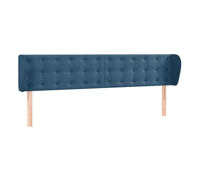 Vidaxl cabeceira de cama c/ abas veludo 163x23x78/88cm azul-escuro