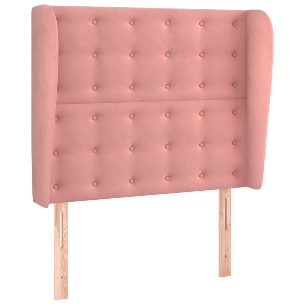 Vidaxl cabeceira de cama c/ abas veludo 93x23x118/128 cm rosa