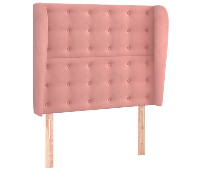 Vidaxl cabeceira de cama c/ abas veludo 93x23x118/128 cm rosa