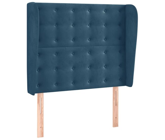 Vidaxl cabeceira cama c/ abas veludo 103x23x118/128 cm azul-escuro