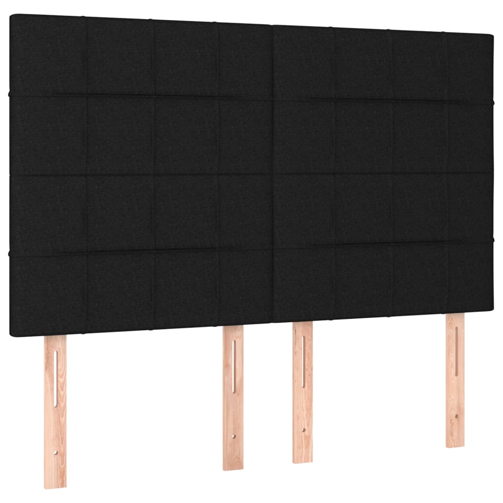 Vidaxl cabeceira preta 144x5x118/128 cm tecido