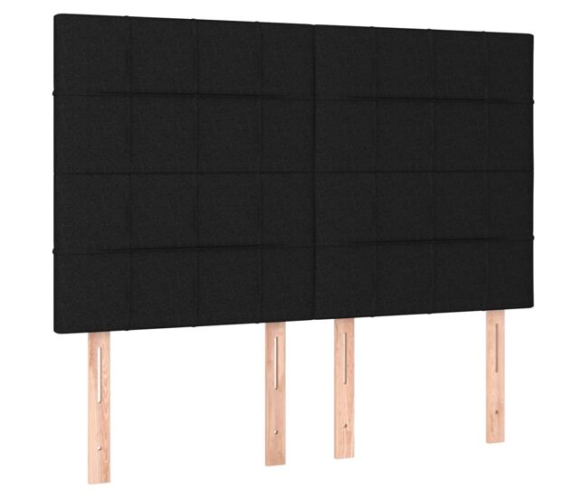 Vidaxl cabeceira preta 144x5x118/128 cm tecido