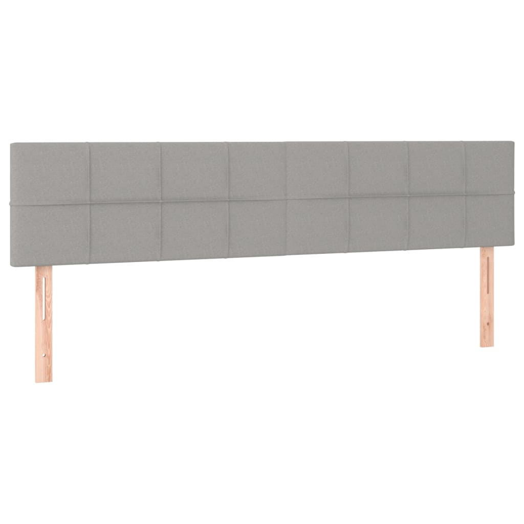 Vidaxl cabeceira de cama 2 pcs tecido 100x5x78/88 cm cinzento-claro