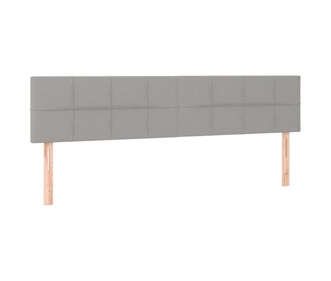 Vidaxl cabeceira de cama 2 pcs tecido 100x5x78/88 cm cinzento-claro