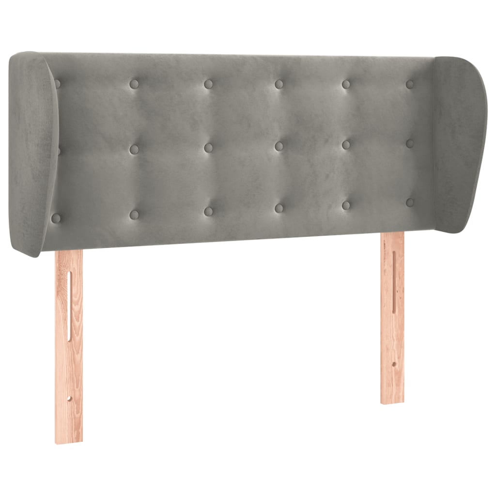 Vidaxl cabeceira de cama c/ abas veludo 103x23x78/88 cm cinzento-claro