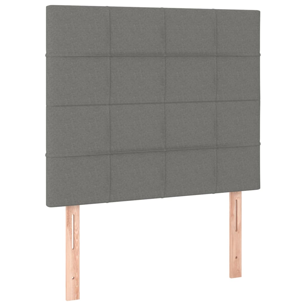 Vidaxl cabeceira cinza escuro 90x5x118/128 cm tecido