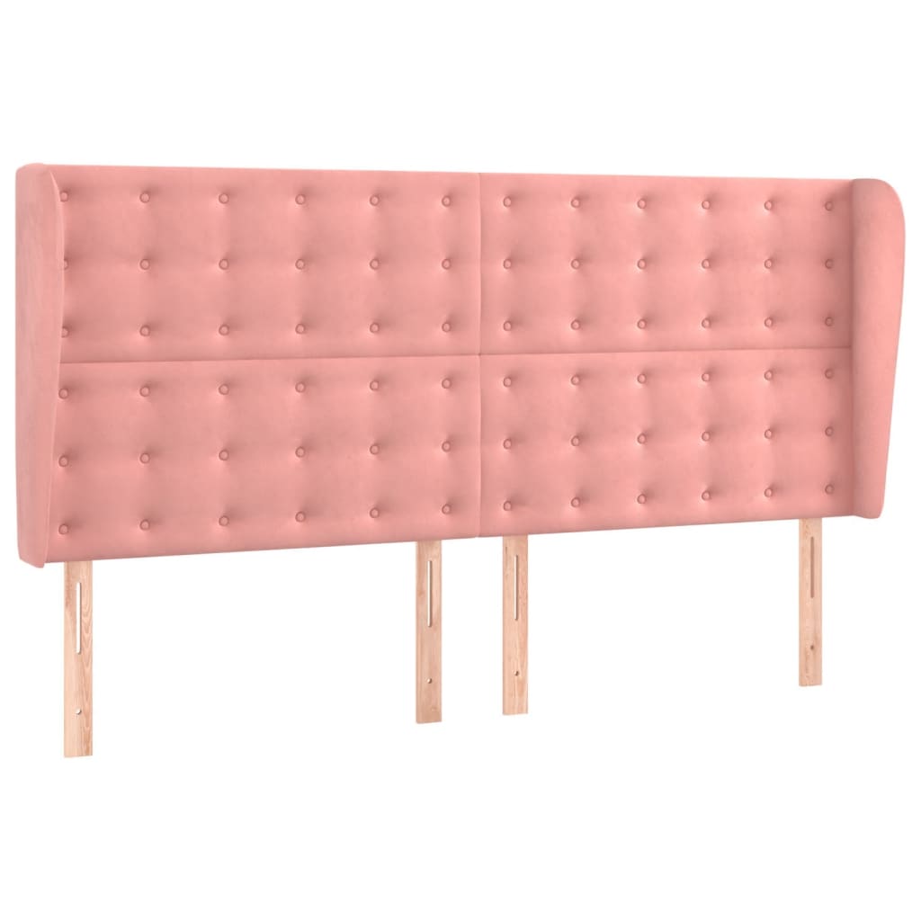 Vidaxl cabeceira cama c/ abas veludo 203x23x118/128 cm rosa