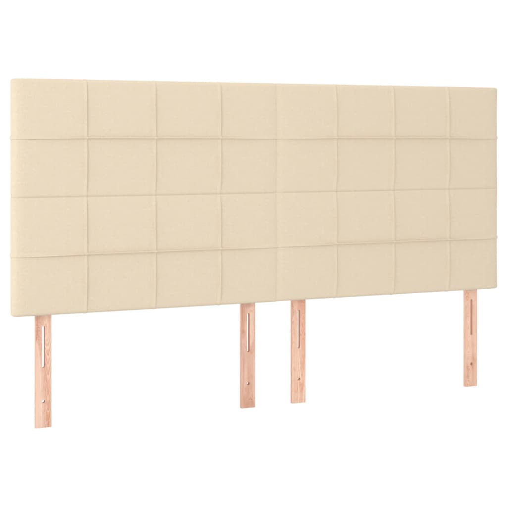 Vidaxl cabeceira creme 180x5x118/128 cm tecido