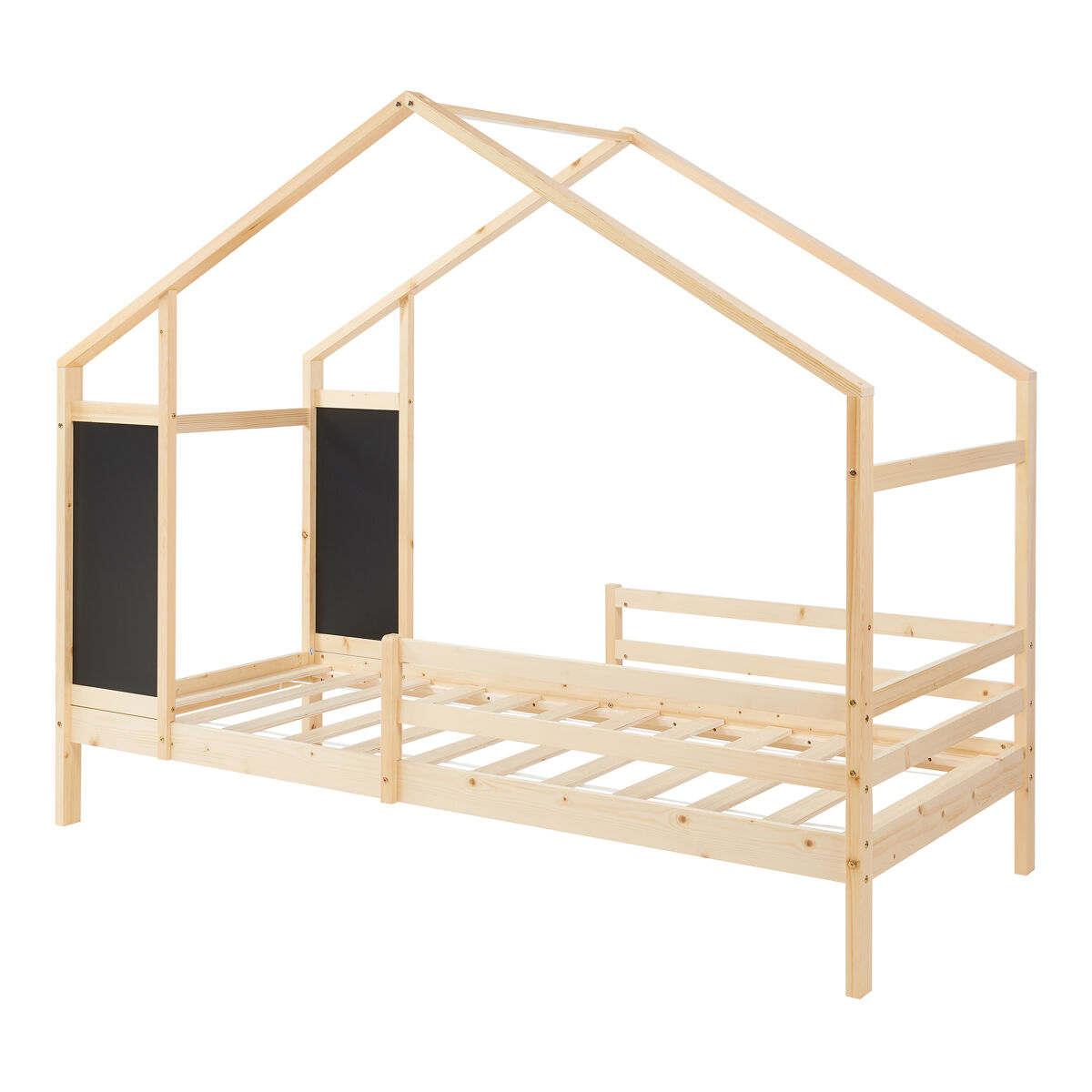 Cama de criança lorenskog com vedação pinho 90x200 natural [en.casa]
