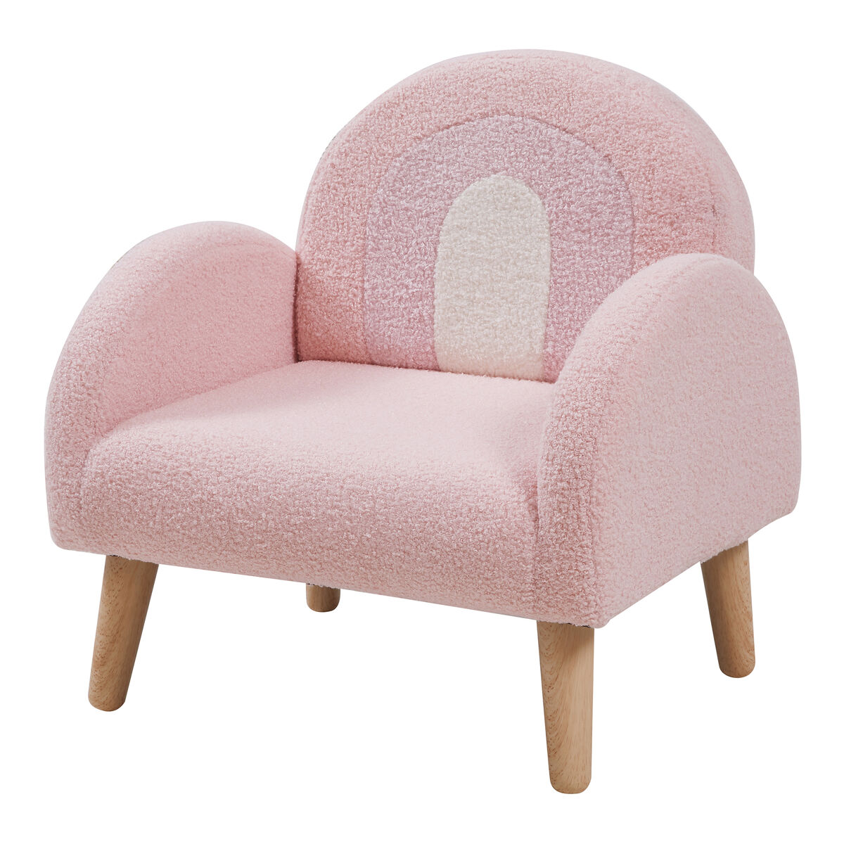 Cadeirão para crianças sorreindi 50x50x45 cm tecido de peluche cor-de-rosa [en.casa]