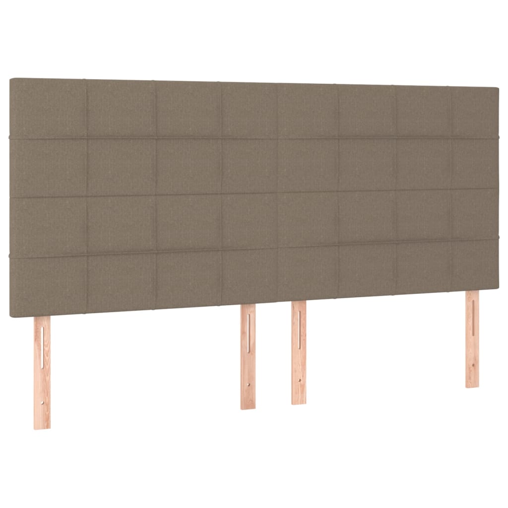 Vidaxl cabeceira taupe 200x5x118/128 cm tecido
