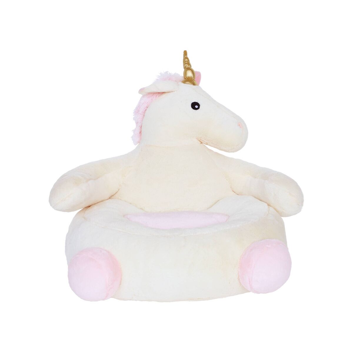Poltrona unicórnio para enfants, lulu, rosa / blanc, 52x58x48 cm
