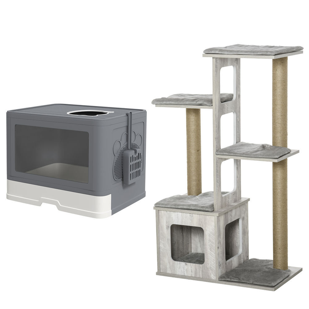 Conjunto para Gatos Aglomerado de Madeira PawHut