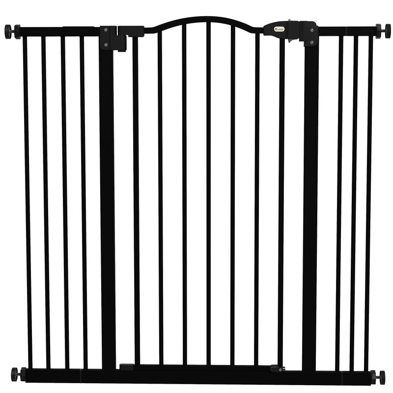 Pawhut porta de segurança extensível para cães 74-100 cm, para portas e escadas, porta para cães de médio porte com 2 extensões de 7/14 cm,